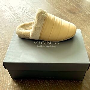 Vionic Womens Josephine Faux Fur Lined Comfort Mules/Slippers - Size 7 - New!